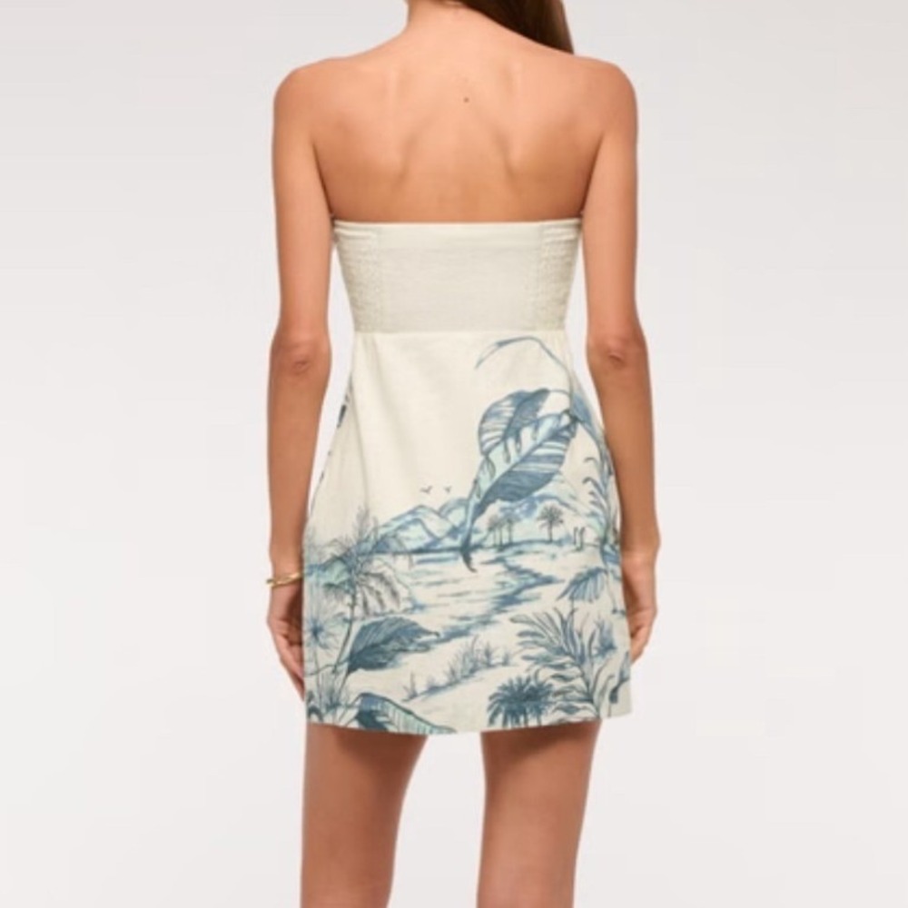 New Abercrombie & Fitch Scarlett Strapless Linen Skort Strapless M Linen Blend - Picture 2 of 12